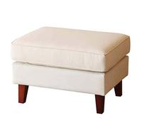 DSeenLeap Banco con reposapiés tapizado, taburetes rectangulares con reposapiés, Asiento Acolchado Suave y Compacto, Banco para Cambiar Zapatos de Color sólido (Beige)