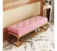 DSeenLeap Banco de Entrada tapizado en Terciopelo Grueso, Asiento de Banco para Zapatos de Tela con mechones Suaves, Organizador de Almacenamiento de Zapatos (A 39 x 15 x 17 Pulgadas)