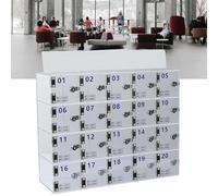 DSeenLeap Caja de acrílico para teléfono Celular montada en la Pared para Oficina y Aula, Material Transparente, Varios tamaños, gabinete de Almacenamiento Seguro para 80 teléfonos (B 25grid)