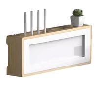 DSeenLeap Caja de protección Rectangular, Estante para decodificador, Puerta de gabinete de acrílico abatible, Caja para Ocultar enrutador, Caja organizadora de Cables para decoración de Pared (A)