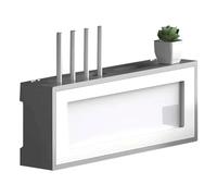 DSeenLeap Caja de protección Rectangular, Estante para decodificador, Puerta de gabinete de acrílico abatible, Caja para Ocultar enrutador, Caja organizadora de Cables para decoración de Pared (B)