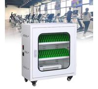 DSeenLeap Caja de Seguridad para teléfono móvil de Acero con Ventana de Vidrio, gabinete para Cargar teléfonos móviles, con 4 Ruedas universales y Cerradura, para Oficina, exámenes (40 Ranuras)