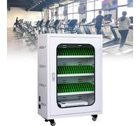 DSeenLeap Caja de Seguridad para teléfonos móviles de Acero con Ventana de Vidrio, gabinete para Cargar teléfonos móviles, con 4 Ruedas universales y Cerradura, para Oficina, exámenes (60 Ranuras)