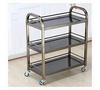 DSeenLeap Carrito de Bar con Ruedas, Carrito de Bar para terraza de casa Adecuado para Cocina, Club, Sala de Estar Carritos de Bar de Cocina Carrito de Cocina con Almacenamiento (Bronce)