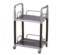 DSeenLeap Carrito de Cocina de Madera y Metal, Carrito para Servir Vino, Apto para Cocina, Club, Sala de Estar, Bar, Carrito de Servicio, Carrito de Cocina con Almacenamiento (Columna de Madera 1)