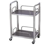 DSeenLeap Carrito de Cocina de Madera y Metal, Carrito para Servir Vino, Apto para Cocina, Club, Sala de Estar, Bar, Carrito de Servicio, Carrito de Cocina con Almacenamiento (Columna de Acero 1)