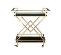 DSeenLeap Carrito de Servicio, Carrito de Bar con Ruedas, Estante para Botellas de Vino para Cocina de Hotel, Carrito de Cocina con Almacenamiento (Vidrio 79 x 38 x 87 cm)