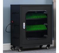 DSeenLeap Estación de Carga de teléfono móvil de Acero con Ruedas para Escuela, Aula, Oficina, Organizador de Almacenamiento con 50 Ranuras (un Color, 40 Piezas)