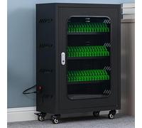 DSeenLeap Estación de Carga de teléfono móvil de Acero con Ruedas para Escuela, Aula, Oficina, Organizador de Almacenamiento con 50 Ranuras (un Color, 50 Piezas)