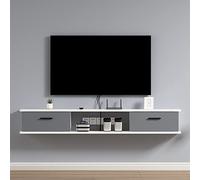 DSeenLeap Estante Flotante para Pared, Mueble de TV, Centro de Entretenimiento con Puerta y Unidad de Almacenamiento, Consola de Audio y Video, Consola Multimedia, Ahorra Espacio (A 100 x 23 x 22 cm)