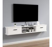 DSeenLeap Estante Flotante para Pared, Mueble de TV, Centro de Entretenimiento con Puerta y Unidad de Almacenamiento, Consola de Audio y Video, Consola Multimedia, Ahorra Espacio (B 100 x 23 x 22 cm)