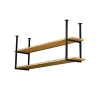 DSeenLeap Estante nórdico de Madera Maciza, Marco de Techo de Hierro Forjado Negro Retro, estantes Colgantes para restaurantes y Bares (120 x 30 x 50 cm)