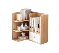 DSeenLeap Estantería de Escritorio de Estilo Libre con cajón, Organizador de Escritorio para Suministros de hogar y Oficina, Estante de exhibición, estantería de Almacenamiento, Ahorra Espacio (A)