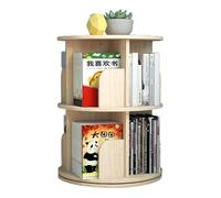 DSeenLeap Estantería de Libros Redonda de 2, 3, 4 y 5 Niveles, estantería giratoria de 360° para el hogar, la Oficina, estantería de pie para Libros, Ahorra Espacio (Madera, 46 x 67 cm)