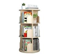 DSeenLeap Estantería de Libros Redonda de 2, 3, 4 y 5 Niveles, estantería giratoria de 360° para el hogar, la Oficina, estantería de pie para Ahorrar Espacio (Madera, 46 x 99 cm)