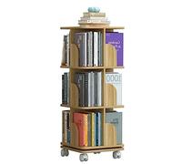 DSeenLeap Estantería de Moda con Ruedas giratorias de 360°, estantería de Libros Multicapa, estantería para Libros con imágenes para niños, estantería Que no se Mueve (marrón, 3 Capas)