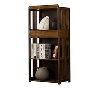 DSeenLeap Estantería de Moda de bambú, estantería de Varias Capas, construcción Robusta, estantería de pie Vintage, estanterías para el hogar Que no se mueven, marrón, Tres Capas (marrón, Tres Capas)