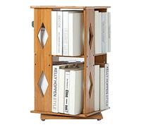 DSeenLeap Estantería de Moda Estantería Creativa Estantería de Escritorio Moderna y Sencilla Estantería giratoria de Doble Capa de 360° Estantería de pie Estantería sin Vibraciones (Tipo Redondo)