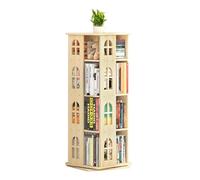 DSeenLeap Estantería de pie Estantería de Madera Maciza Estantería de Almacenamiento de 4 Niveles con rotación de 360° Estantería de pie Moderna para Ahorrar Espacio (4 niveles/120 * 44 * 44 cm)