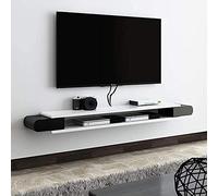 DSeenLeap Estantería de TV Flotante de Pared, Mueble de TV, Consola Multimedia, Consola de Juegos, estantería de Almacenamiento, estantes para componentes de Almacenamiento (Blanco, 130 x 24 x 13 cm)