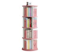 DSeenLeap Estanterías de pie Estantería de 2/3/4/5 Niveles Estantería de Madera Estantería giratoria de 360° Decoración de Lujo nórdica Estantería Estrecha Ahorra Espacio (Rosa 50,5 * 128 cm)