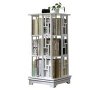 DSeenLeap Estanterías Estantería de Libros Estantería de 3 Niveles Estantería de Madera de pie Estantería giratoria de 360° 44 * 112 cm Estantería Estrecha de Lujo nórdica Ahorra Espacio