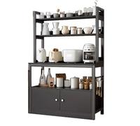 DSeenLeap Estantes Estante Organizador de Cocina, Estante de Almacenamiento para Horno microondas, Estante de Cocina para panadería, Estante de Almacenamiento Independiente (Negro 80 x 35 x 158 cm)