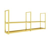 DSeenLeap Estantes flotantes de Techo de Estilo nórdico, Estante Colgante para decoración, de 2 Niveles, fáciles de Instalar, para Cocina, Comedor, Bar y Sala de Estar (Dorado, 100 x 30 x 80 cm)