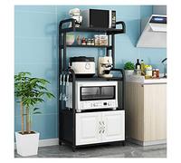 DSeenLeap Estantes Organizador de Cocina, Estante de Panadería, Soporte para Microondas con Ganchos, Estante de Almacenamiento de Servicios Públicos, Estante Organizador de Acero (A 60CM)