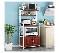 DSeenLeap Estantes Organizador de Cocina, Estante de Panadería, Soporte para Microondas con Ganchos, Estante de Almacenamiento de Servicios Públicos, Estante Organizador de Acero (E 60CM)