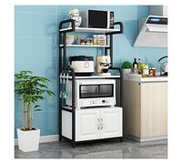 DSeenLeap Estantes Organizador de Cocina, Estante de Panadería, Soporte para Microondas con Ganchos, Estante de Almacenamiento de Servicios Públicos, Estante Organizador de Acero (G 60CM)