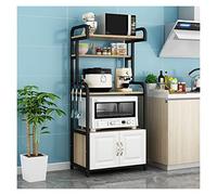 DSeenLeap Estantes Organizador de Cocina, Estante de panadería, Soporte para microondas con Ganchos, Estante de Almacenamiento utilitario, Estante Organizador de Acero (F 70CM)