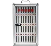 DSeenLeap Gabinete de Almacenamiento de Bolsillo de Metal con Cerradura de combinación Organizador montado en la Pared para teléfonos celulares Portátil y Seguro (Plata 36)