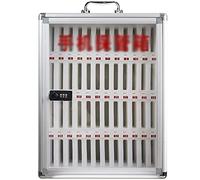 DSeenLeap Gabinete de Almacenamiento de Bolsillo de Metal con Cerradura de combinación Organizador montado en la Pared para teléfonos celulares Portátil y Seguro (Plata 48)