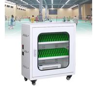 DSeenLeap Gabinete de Carga para teléfono móvil con 6 a 60 Ranuras, con 4 Ruedas universales y Cerradura, Carro de Carga de Acero, para fábrica, Escuela, Oficina (40 Ranuras)