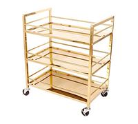 DSeenLeap Gabinete de Carrito de Bar con Ruedas, con Cocina de Servicio, Barra de vinos con Barra Enrollable, Carrito de Cocina volquete con Almacenamiento