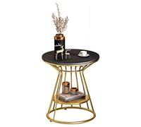 DSeenLeap Mesa Auxiliar de Dos Niveles con Espacio de Almacenamiento para sofá de Sala de Estar, Mesa de Centro pequeña, Mesa de Esquina Sencilla para sofá de apartamento pequeño (D)