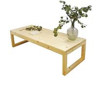 DSeenLeap Mesa de Centro de Madera Maciza de Pino, Mesa de té portátil y versátil, Mesa de Centro para cócteles y té, Mesa de Centro Rectangular de Madera (Madera)