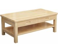 DSeenLeap Mesa de Centro de Madera para Sala de Estar, Mesa de Centro Rectangular de Madera, Mesa de Centro Moderna de Doble Capa