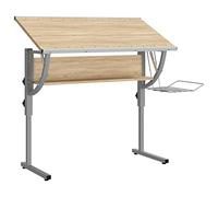 DSeenLeap Mesa de Dibujo inclinable, Mesa de Dibujo para Artistas con Estructura de Acero, Estante y revistero, Escritorio para Manualidades, diseño gráfico y Lectura (marrón)