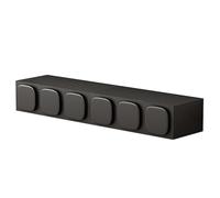 DSeenLeap Mueble de TV, Centro de Entretenimiento montado en la Pared, con Puerta y cajones, Mueble de TV, Consola de TV Flotante Negra con Orificios para Cables (un Color, 62,9 x 15,7 Pulgadas)
