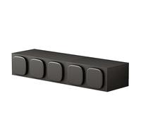 DSeenLeap Mueble de TV, Centro de Entretenimiento montado en la Pared, con Puerta y cajones, Mueble de TV, Consola de TV Flotante Negra con Orificios para Cables (un Color, 53,1 x 15,7 Pulgadas)