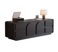 DSeenLeap Mueble de TV, Consola de TV, Color Negro con Mueble de Almacenamiento de 6 cajones, Centro de Entretenimiento, Soportes de TV para Sala de Estar, Dormitorio, Muebles de Sala de Estar