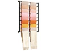 DSeenLeap Organizador de Bufandas de Pared, Estante de Metal extraíble de 9 Niveles con Barra para Colgar, Expositor Comercial para Ropa y Mantas (Negro, 80 x 10 x 120 cm)