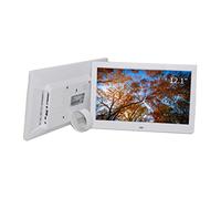 DSeenLeap Pantalla HD de 12,1 Pulgadas y 1280 x 800, Compatible con Reloj y Calendario, Marco de Fotos electrónico, máquina publicitaria, decoración del hogar (Blanco)
