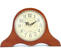 DSeenLeap Relojes de repisa, Reloj de repisa de Madera Decorativo silencioso Que Funciona con Pilas, Reloj Antiguo de Metal clásico, Reloj de Mesa para Oficina, Cocina y decoración del hogar, Regalo