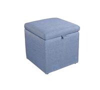 DSeenLeap Reposapiés de Tela con Espacio de Almacenamiento, Estructura de Madera Maciza, Mesa para Zapatos, Taburete de Maquillaje, Mesa de café y Taburete (n.° 2)