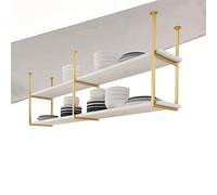 DSeenLeap Soportes para estantes de Techo de Hierro y Madera Maciza, Estilo Simple, para Colgar Vidrio, Ideal para Bares, restaurantes y cocinas (120 × 30 × 80 cm)