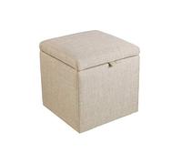 DSeenLeap Taburete de Tela con Espacio de Almacenamiento, Estructura de Madera Maciza, Mesa para Zapatos, Taburete de Maquillaje, Mesa de café y Taburete (n.° 5)