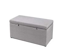 DSeenLeap Taburete de Tela con Espacio de Almacenamiento, Estructura de Madera Maciza, Mesa para Zapatos, Taburete de Maquillaje, Mesa de café y Taburete (n.° 6)